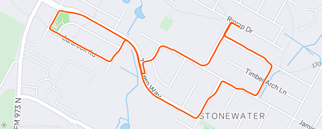 Map of the activity, Afternoon Run