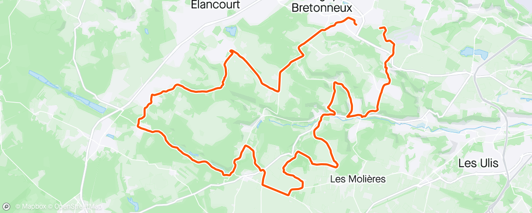 Map of the activity, La vraie sortie a vélo de Christophe riblon