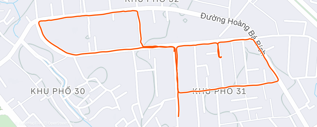 Map of the activity, Afternoon Run