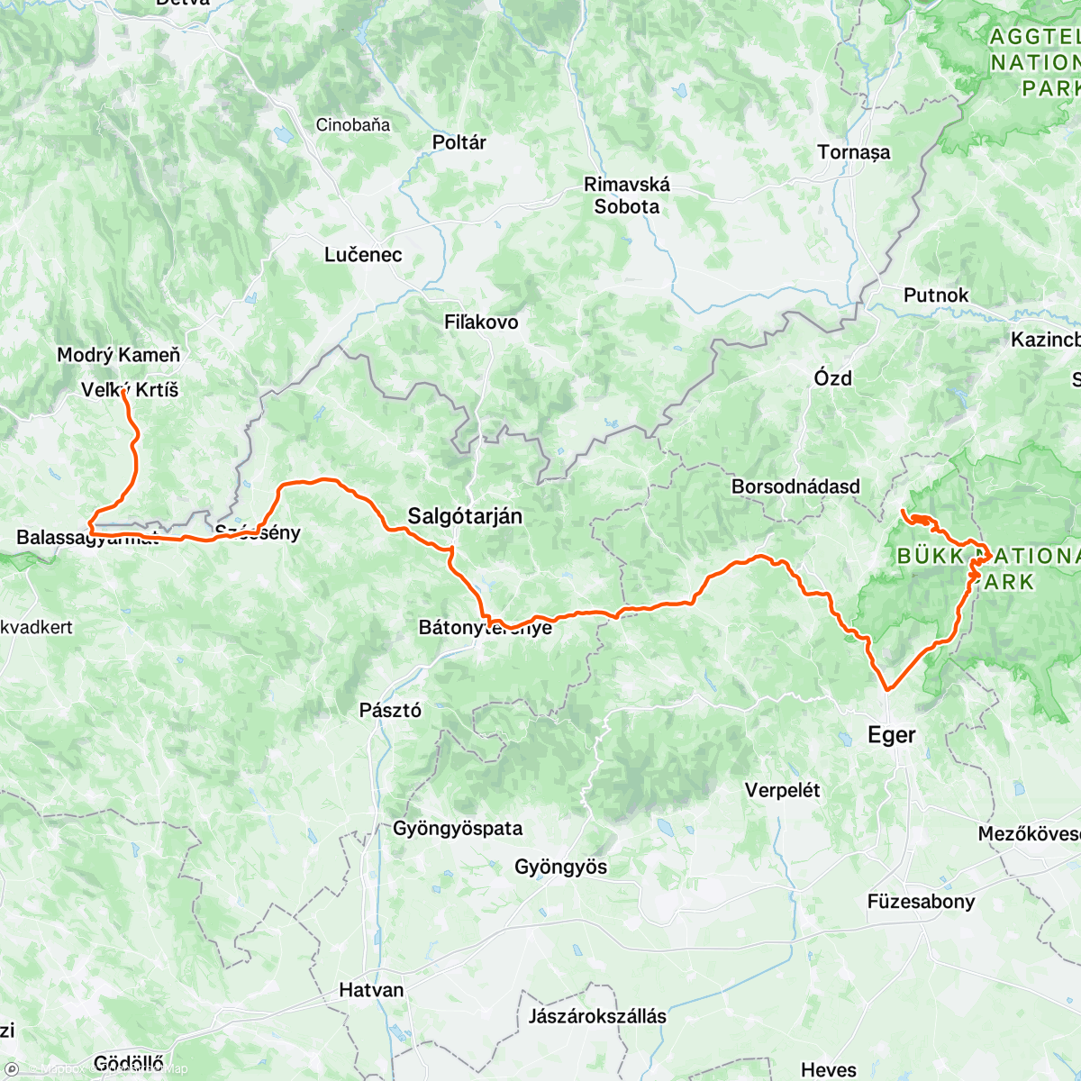 Map of the activity, Non-race thought Slovakia dzień 3. Węgry