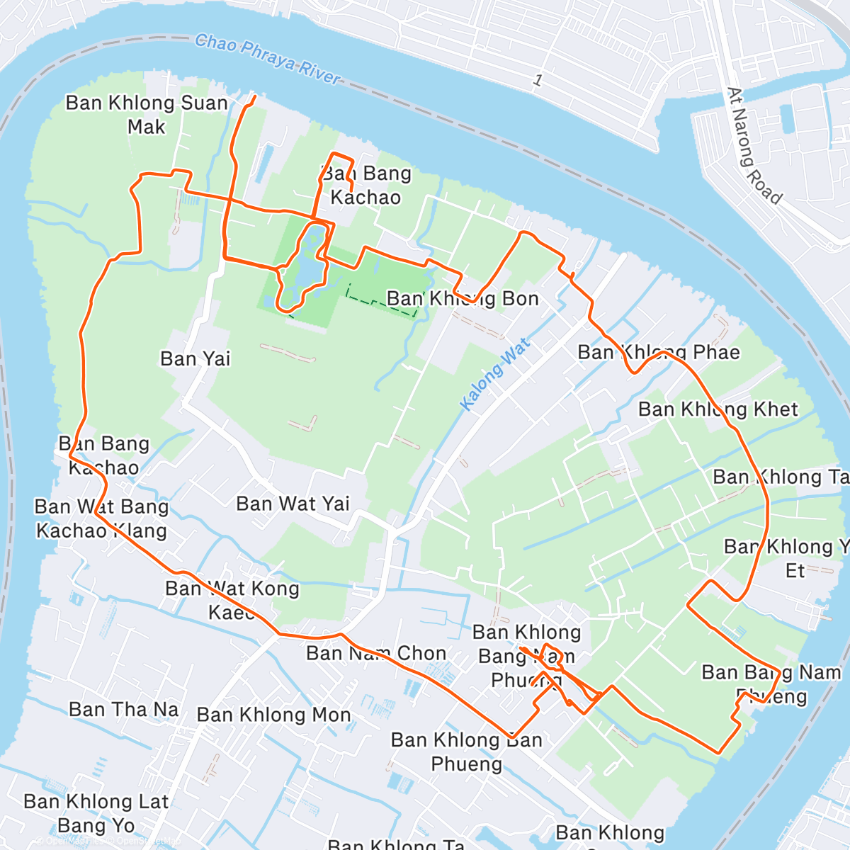 Map of the activity, Bang Krachao ☀️ 🚲