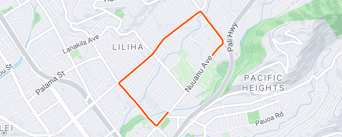 Map of the activity, Afternoon Run