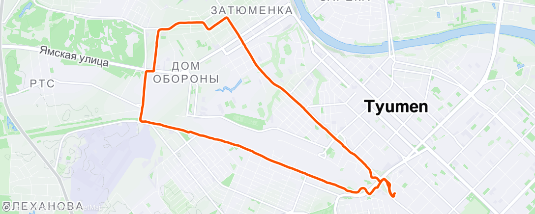 Map of the activity, Вечерний забег