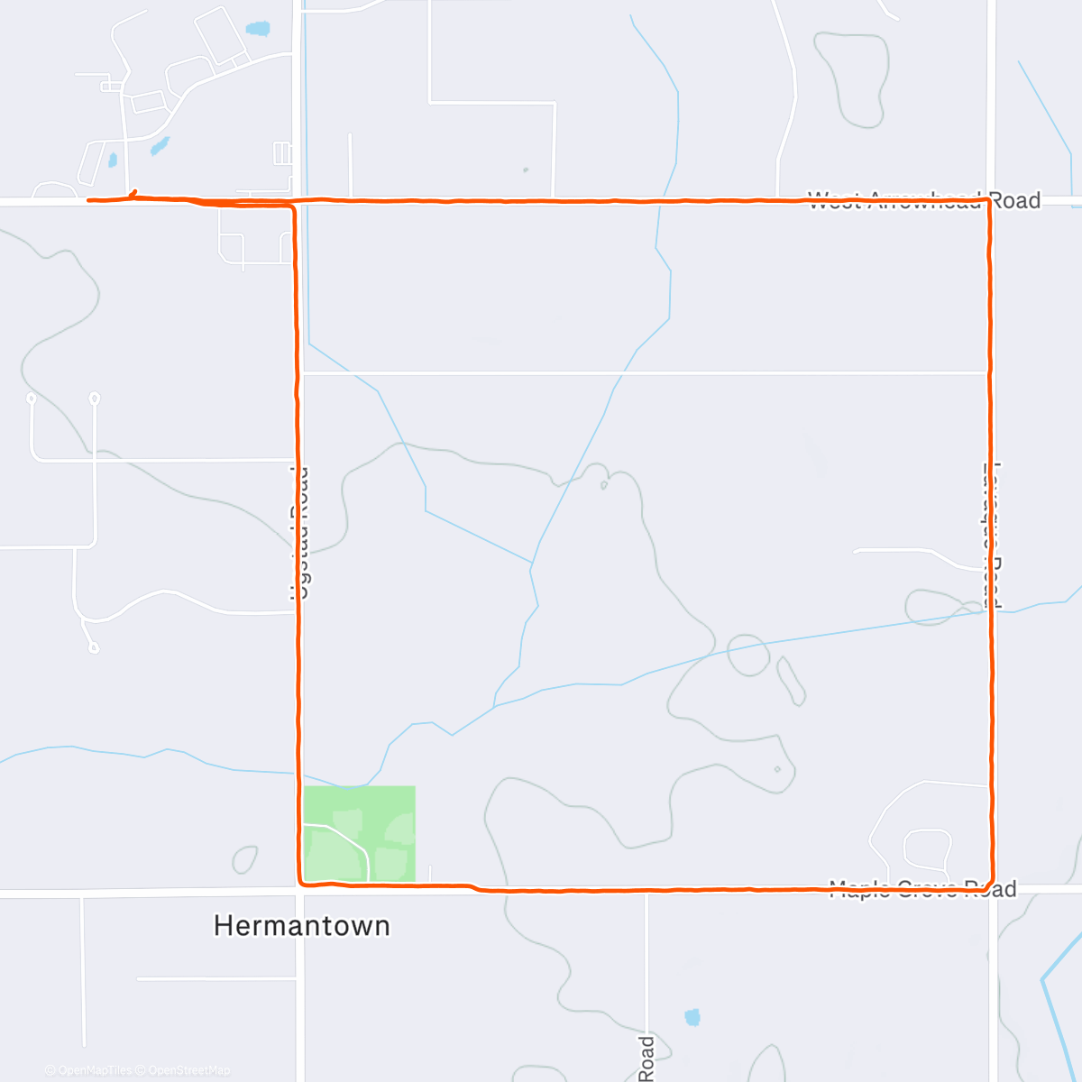 Map of the activity, Morning Run