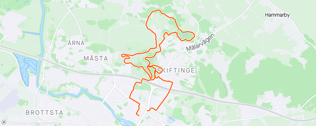 Map of the activity, Årby runda kändes i lungorna i dag med allergin.