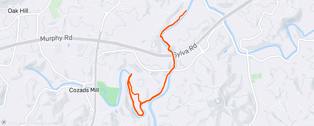 Map of the activity, Afternoon Run