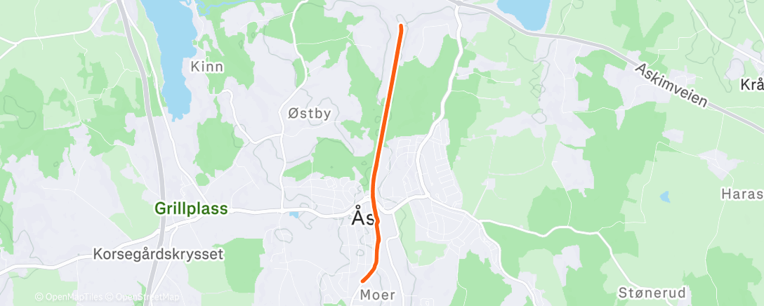 Map of the activity, Afternoon Run