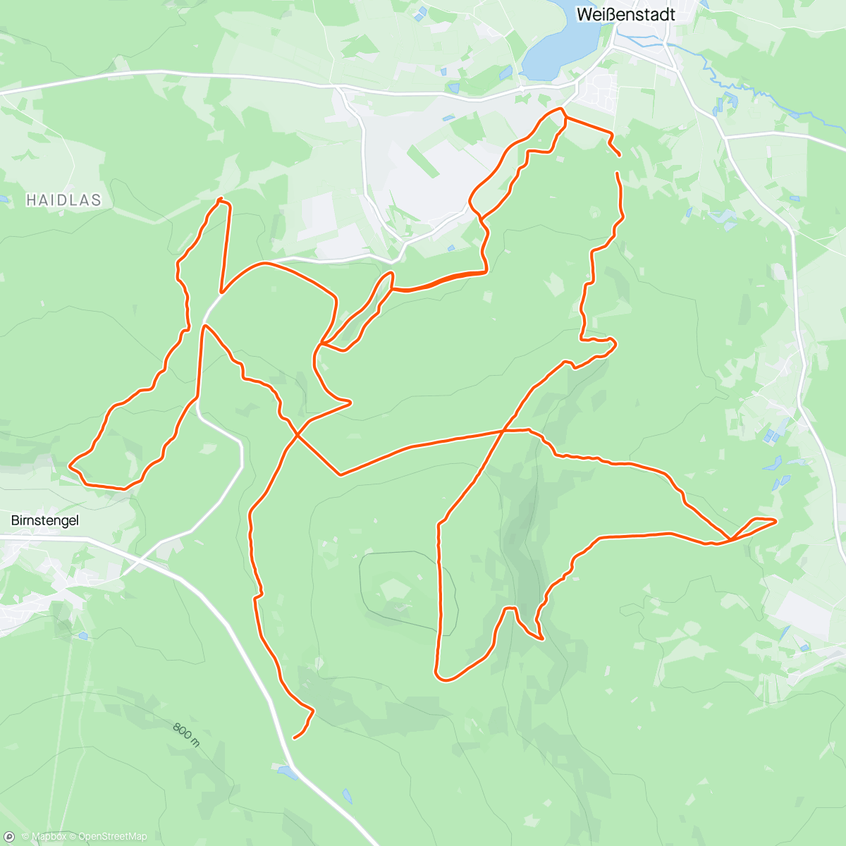 Map of the activity, Hometrails in Fichtel with sun😍