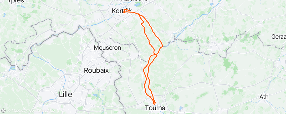 Map of the activity, 90km was te veel