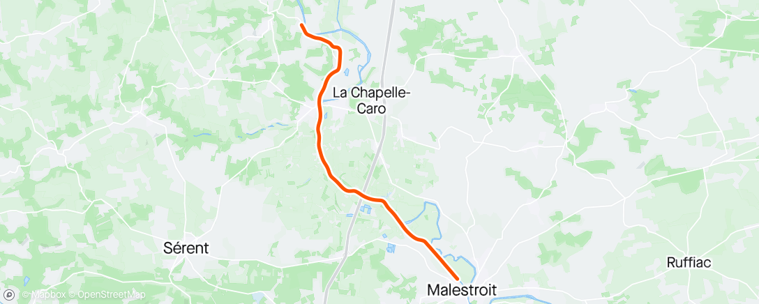 Map of the activity, Malestroit to Quily