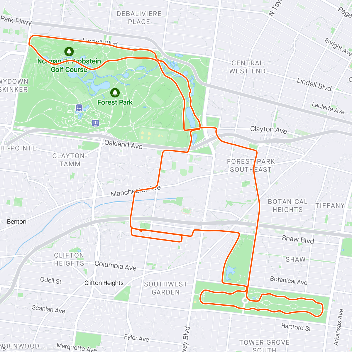 Map of the activity, Post marathon pedaling