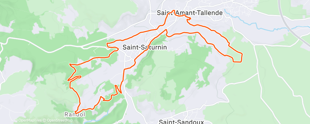 Map of the activity, Sortie à vélo électrique l'après-midi