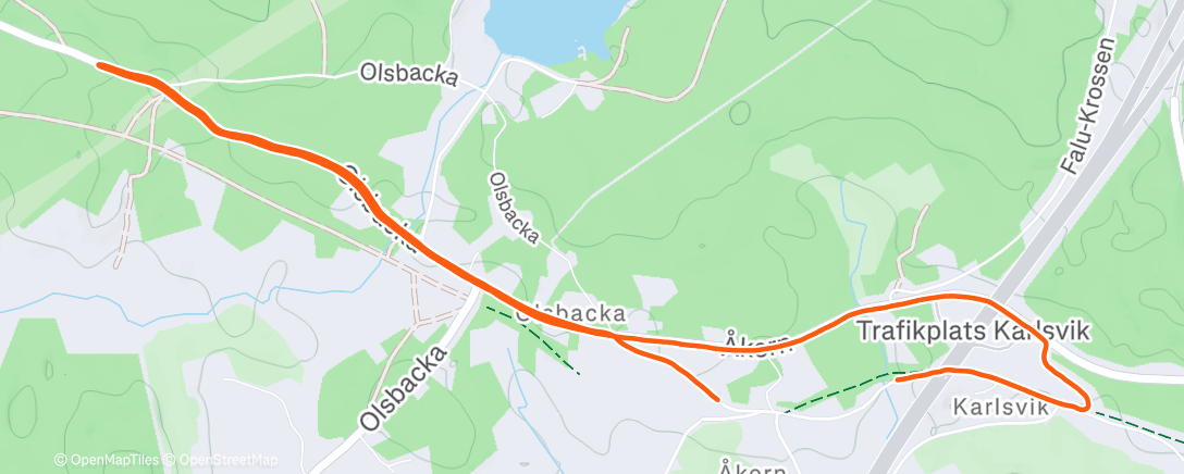 Map of the activity, Morgonjogg