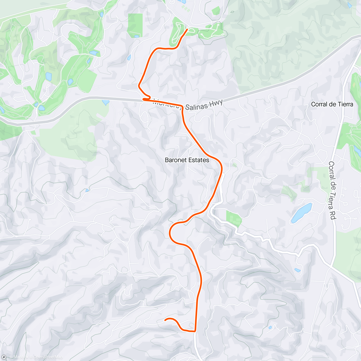 Map of the activity, Riding to Sea Otter