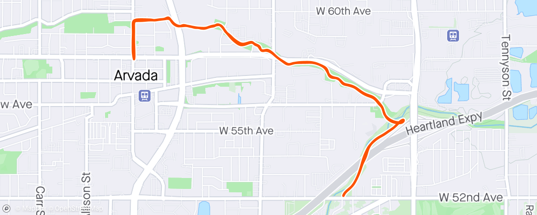 Map of the activity, Arvada Runners