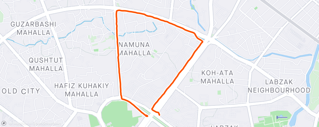 Map of the activity, Morning Run