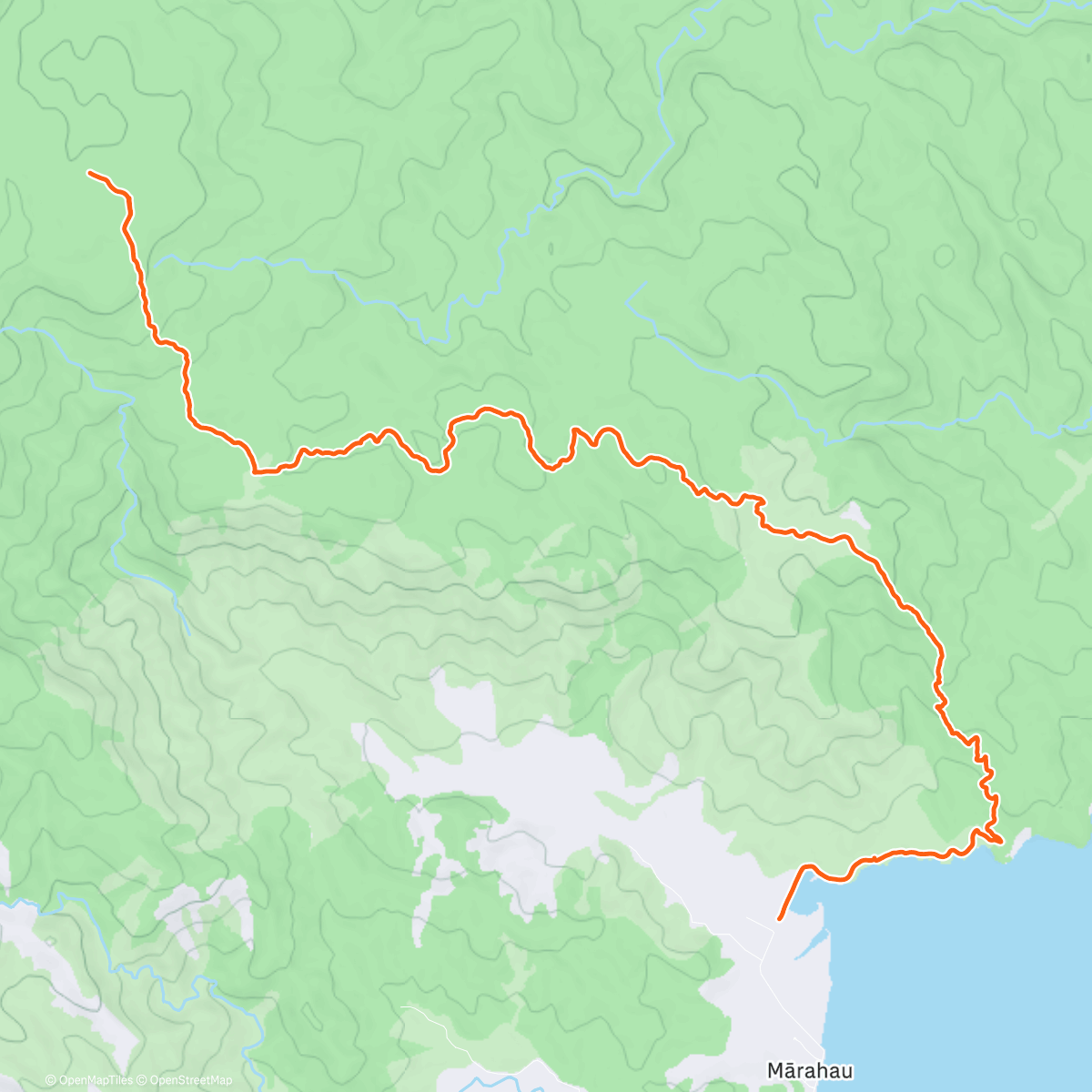 Карта физической активности (Day 1: Marahau to Moa Park shelter)