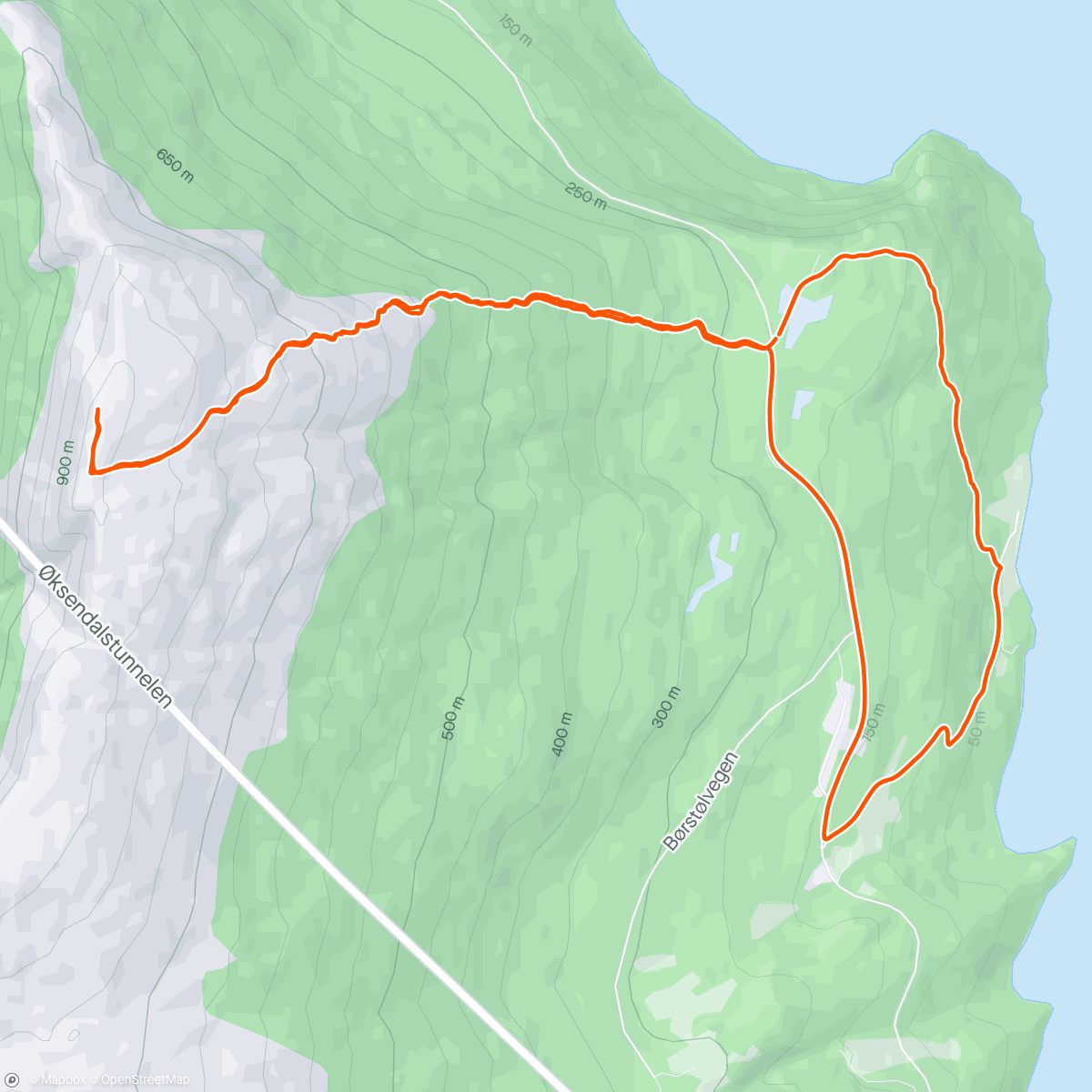 Map of the activity, Vettafjellet