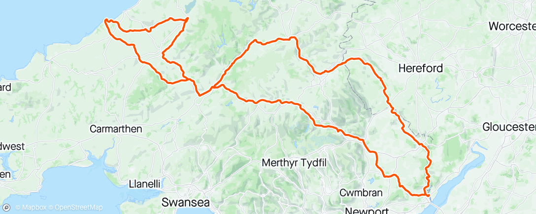 Mapa da atividade, Brevet Cymru 400k 2024 Audax