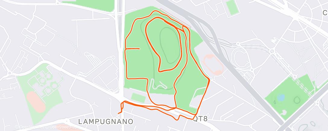 Map of the activity, Ripetute collinari 4 X 2.000 in montagnetta rec. 2’