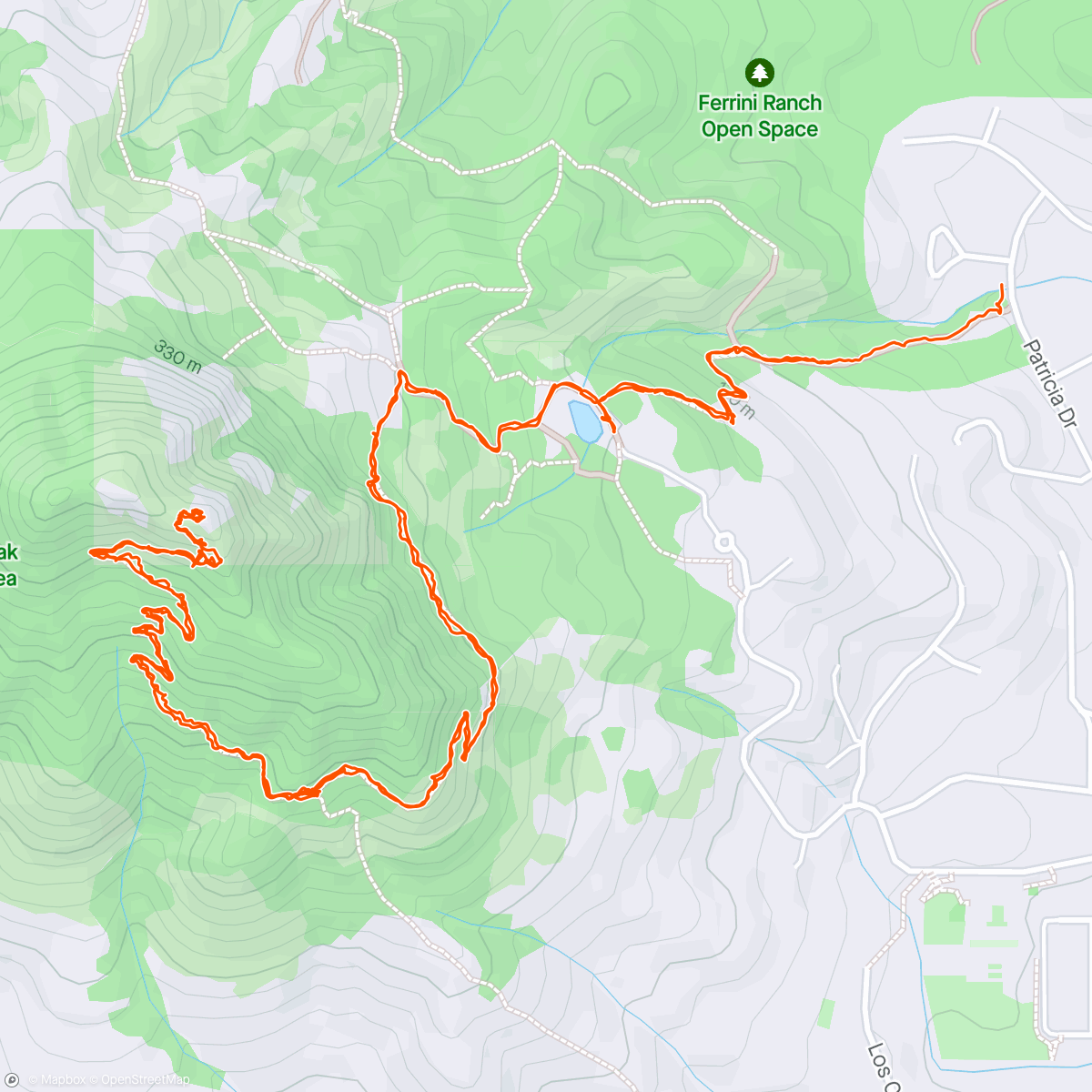 Map of the activity, SLO Bishop Peak summit hike w/Wendy