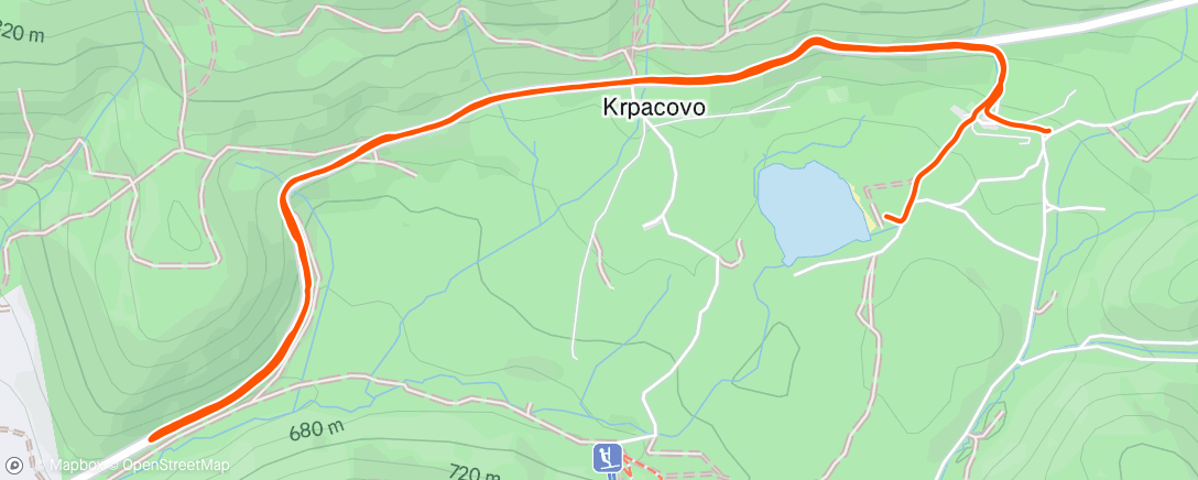 Map of the activity, Afternoon Run