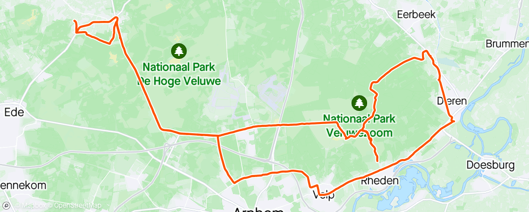 Map of the activity, Rondje Veluwe met de Posbank