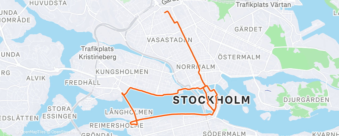 Map of the activity, Afternoon Run