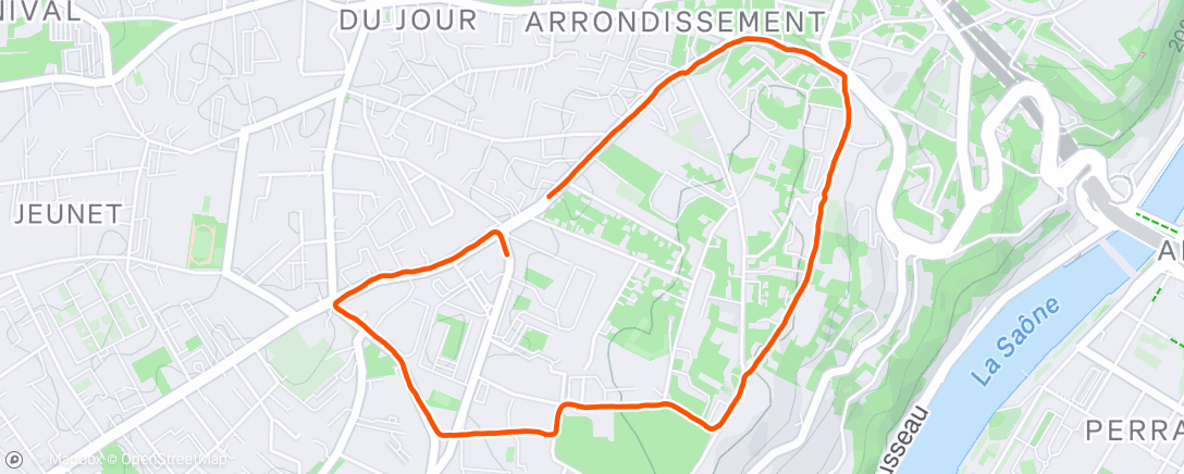 Mapa da atividade, Course à pied dans l'après-midi