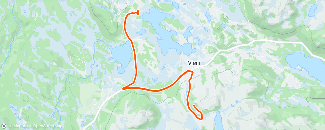 Map of the activity, Morning Run- Rauland