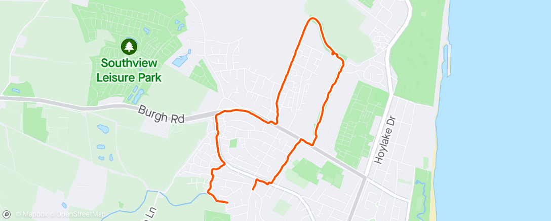 Map of the activity, Afternoon Dog Walk