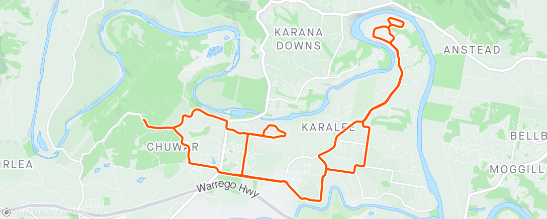 Map of the activity, Karalee Rolling with Mitchy