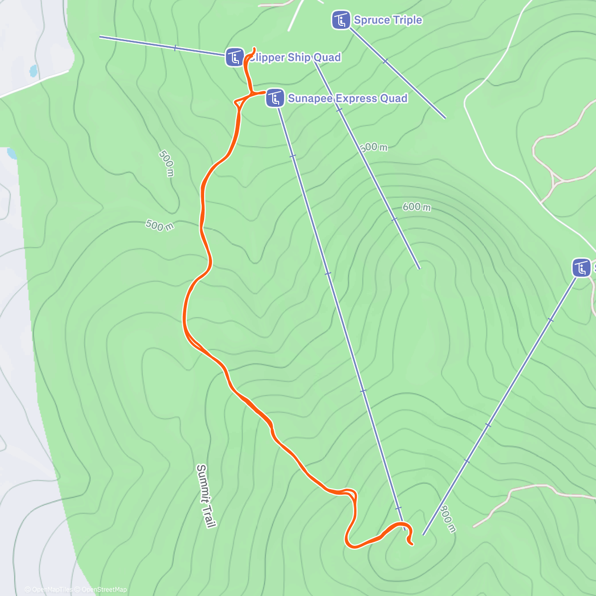 Map of the activity, Sunapee w Trevor