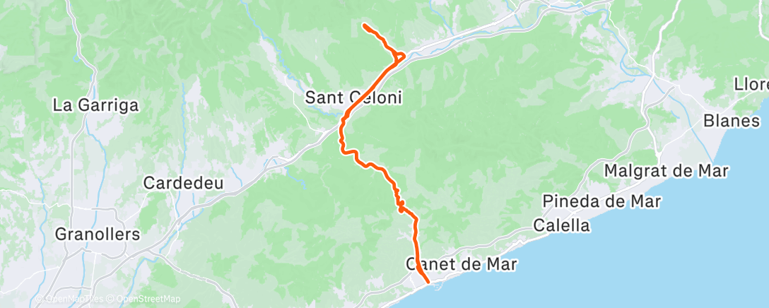 Map of the activity, Lunch Gravel Bike Ride