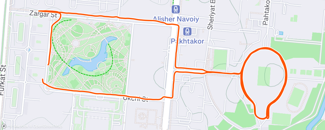 Map of the activity, Вечерний забег