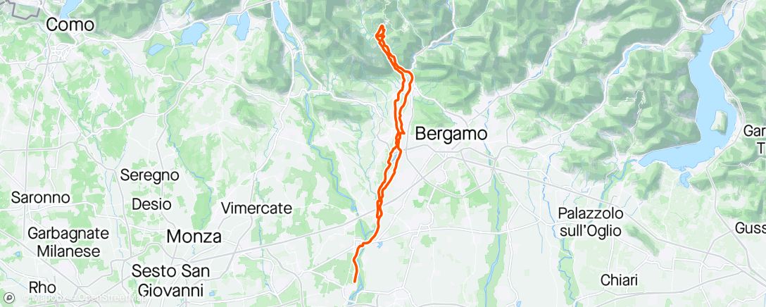 Map of the activity, BergamoGRaVel:  Berbenno da Ponte gravel