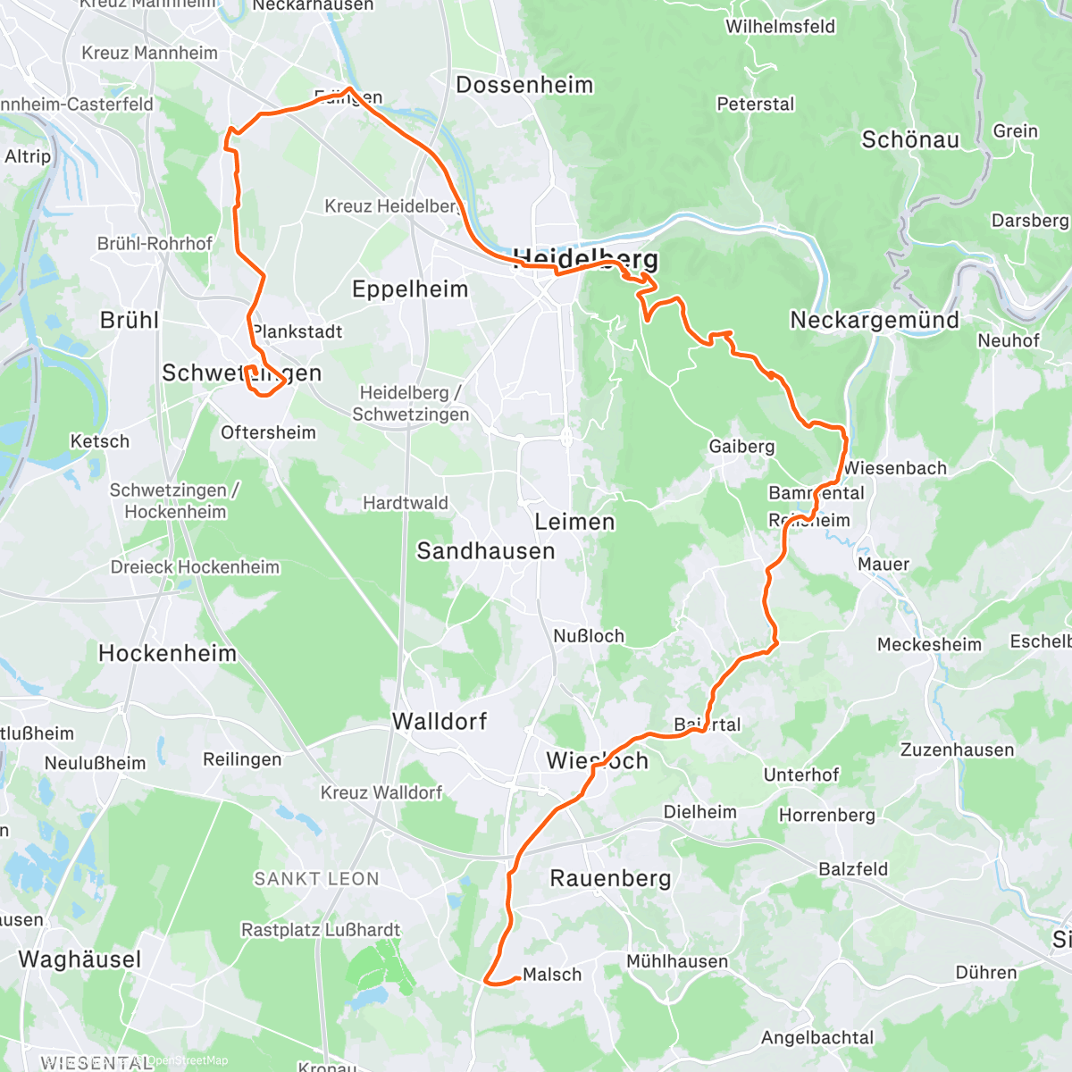 Map of the activity, TP-TW: FTP Test und 1h A2