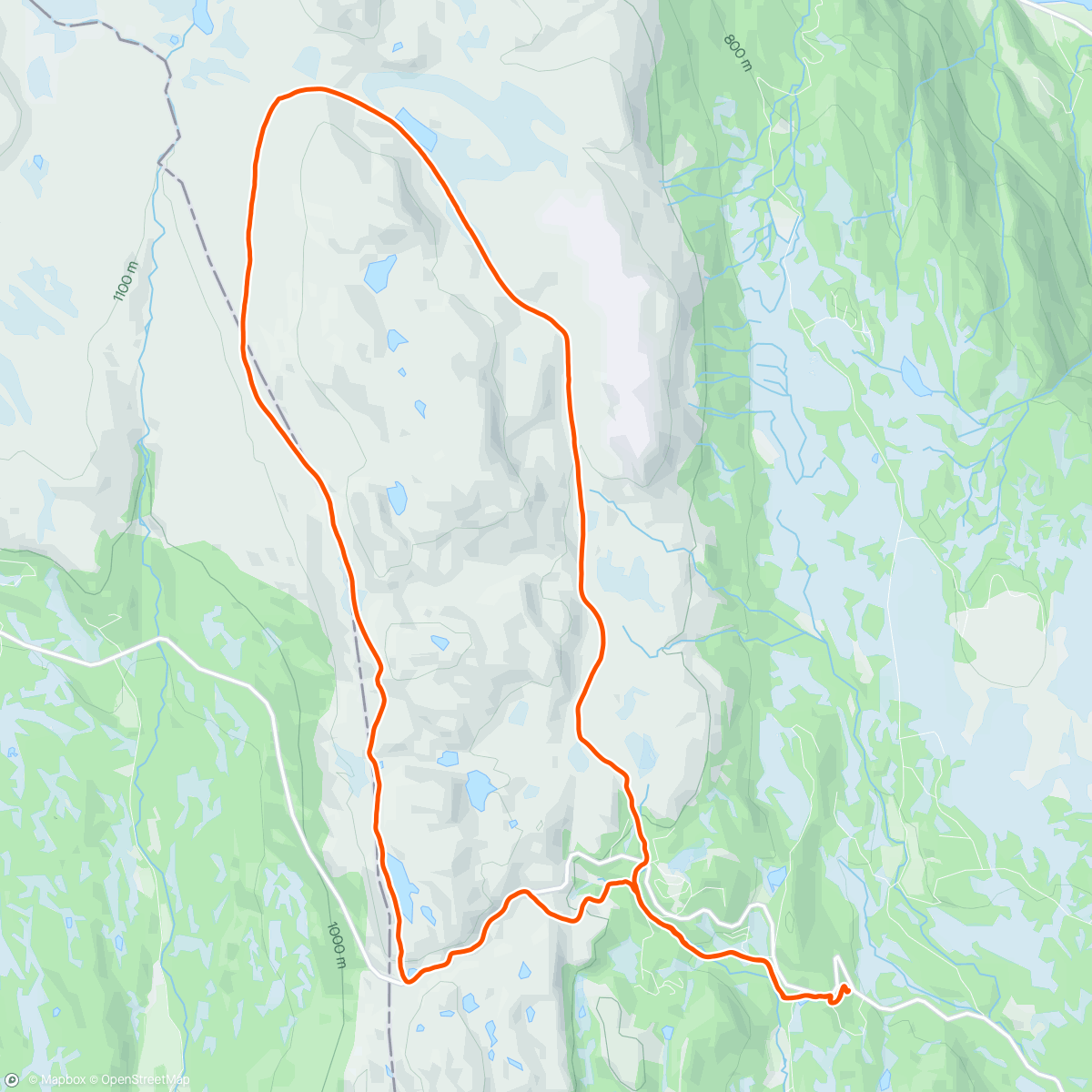 Map of the activity, Slepeskaret from the cabin, via Killingskaret
