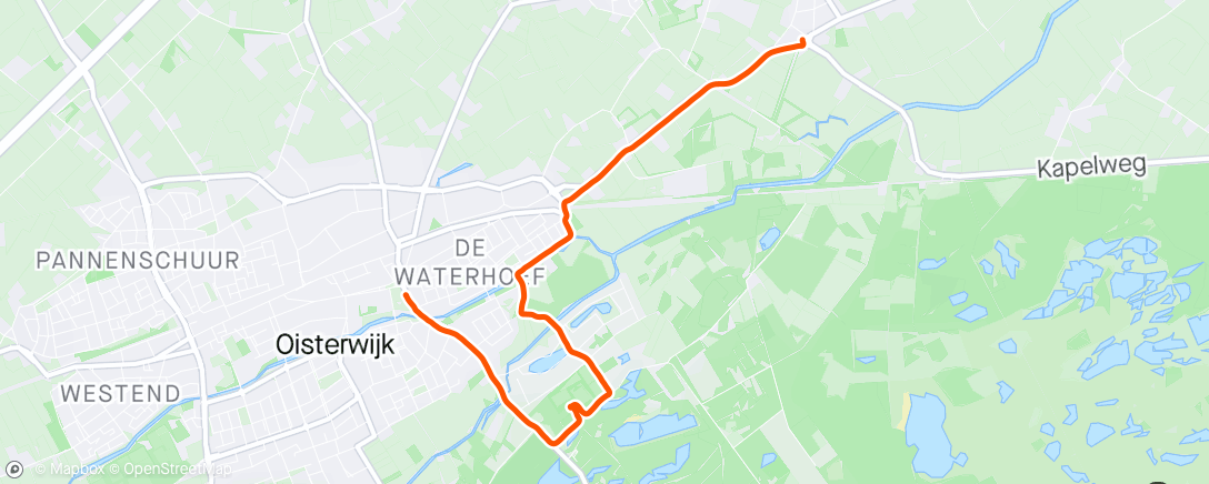 Map of the activity, Laatste stukje (Wageningen - Oisterwijk)