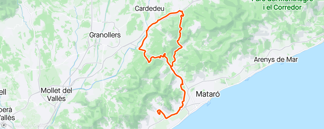 Map of the activity, Portets del Maresme 🚴🏻‍♂️⛰49,5km/2h02'/+626m/24,3kmh (20-04-24)