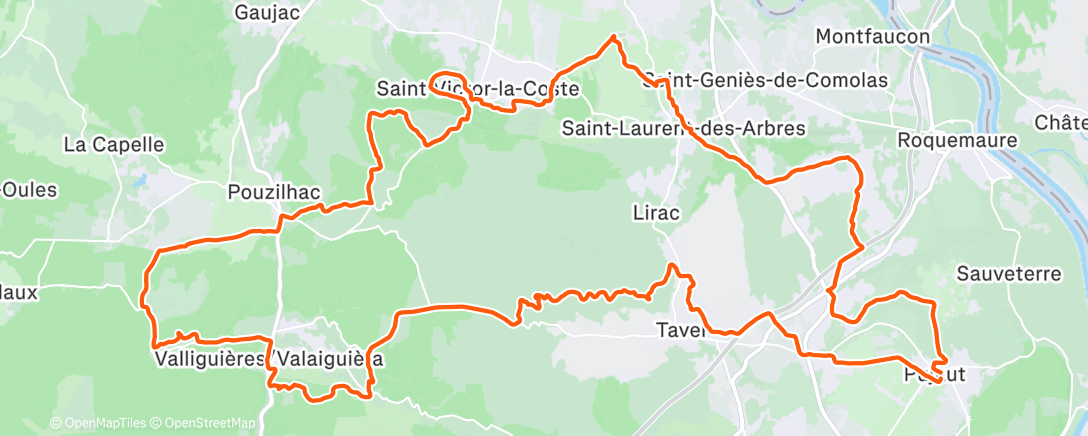 Map of the activity, Gravel Pujaut Randonnée de Noël