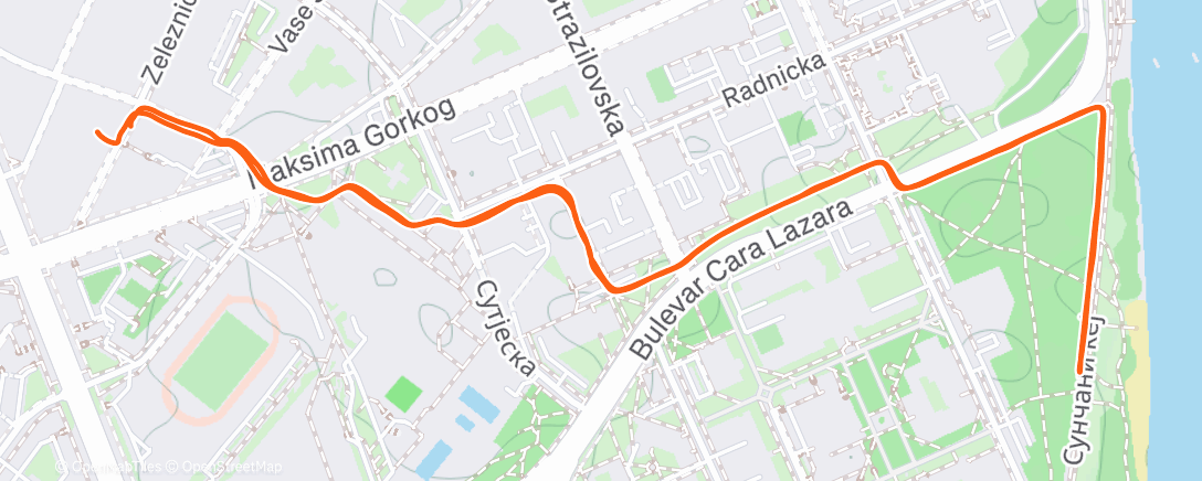 Map of the activity, Night Run