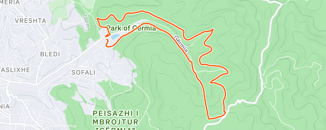 Map of the activity, Morning Run