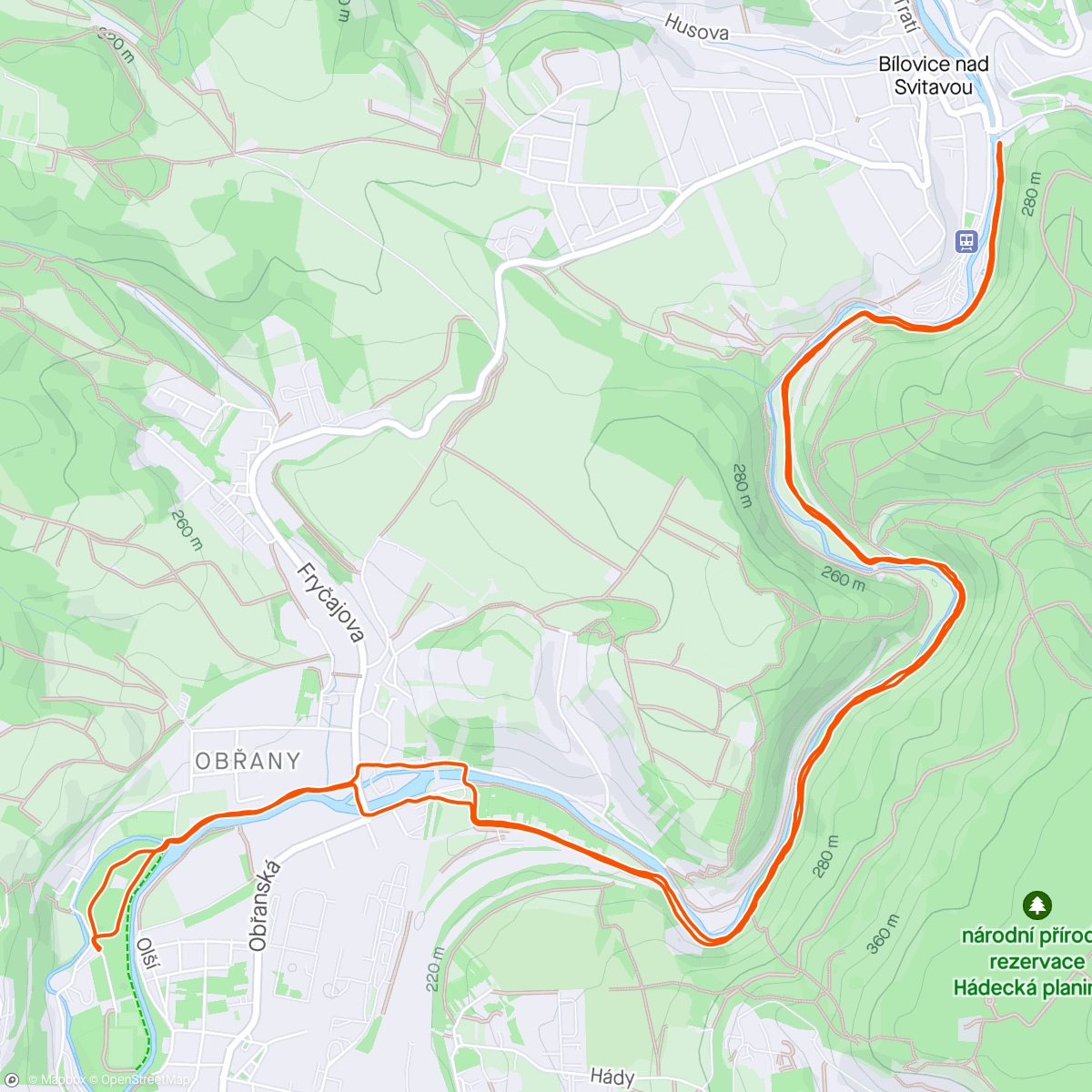 Mapa da atividade, Afternoon Run - Intervaly (Garmin)
