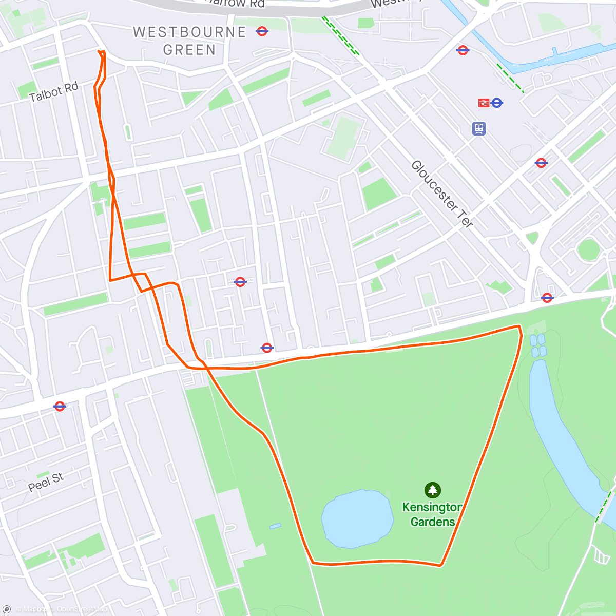 Map of the activity, Park 5k