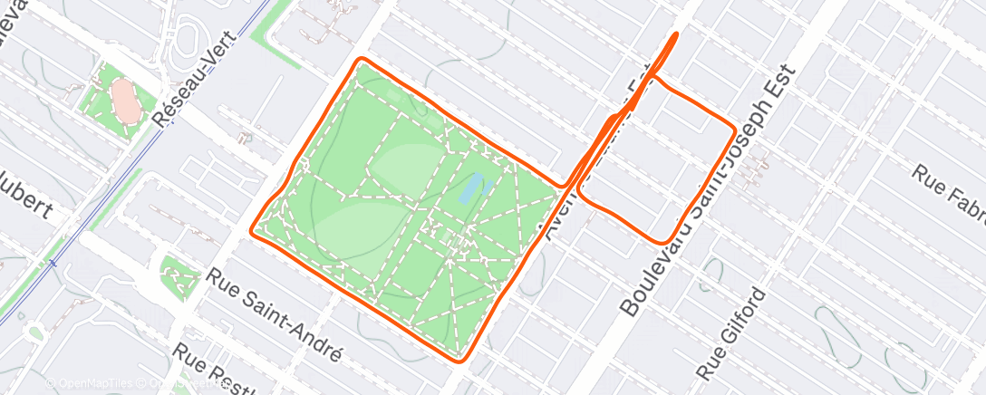 Map of the activity, Course à pied dans l'après-midi