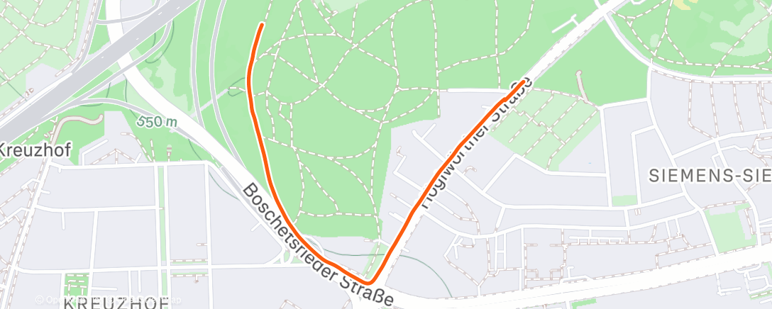 Map of the activity, Lauf am Morgen