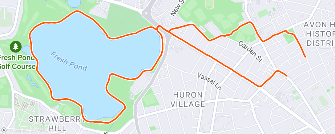 Map of the activity, Evening Run