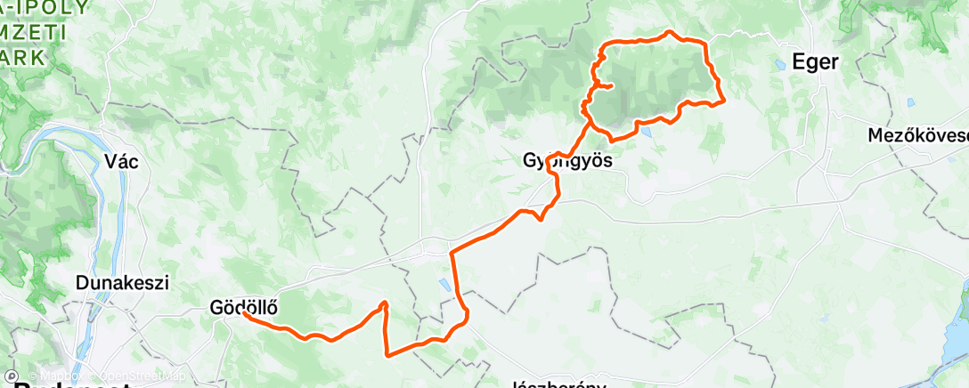 Map of the activity, Tour of Hungary d3 kekebergdinges