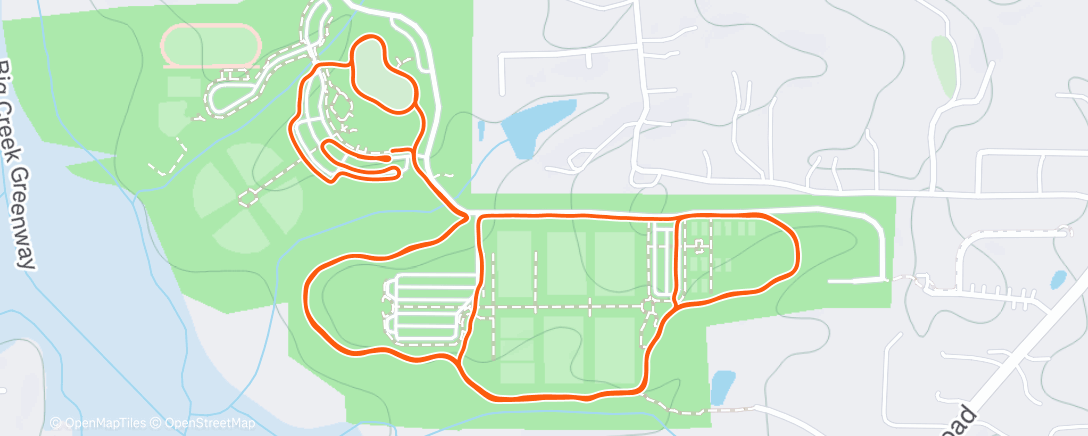 Map of the activity, Afternoon Run